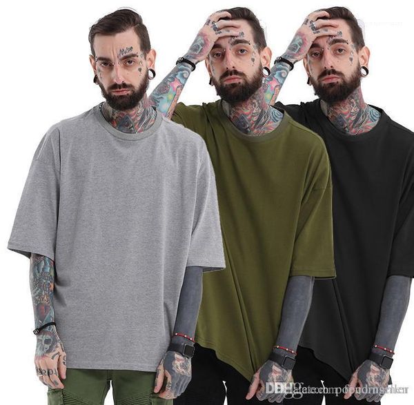 

tshirts casual solid color crew neck simple loose split tshirt european american mens designer tshirt summer mens designer, White;black
