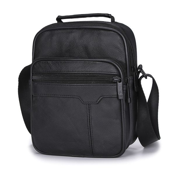 

2020 simple men leather bag casual large-volume shoulder bag fashion business over-the-shoulder