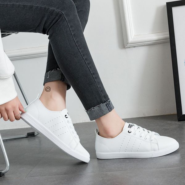 

women shoes 2019 fashion breathable lace-up women sneakers korean student shoes casual woman zapatos de mujer, Black