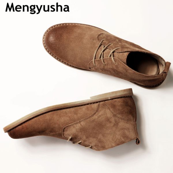 

classic genuine leather tooling boots crazy horse leather boots men fashion desert popular high shoes, Black