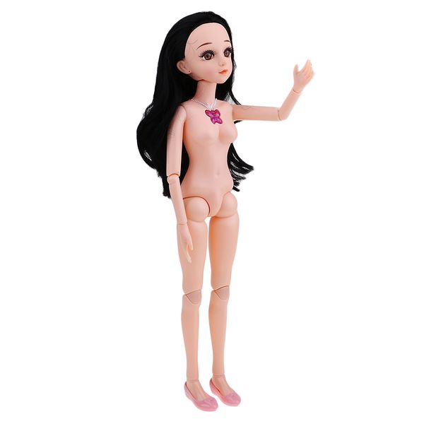 

1/3 bjd куклы обнаженное тело девушки модель игрушки с черными длинными прямыми волосами 58см