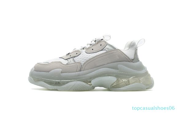 

2019 paris 17fw triple s crystal bottom casual shoes luxury designer dad shoes for men women vintage old grandpa trainers sneakers 06t, Black