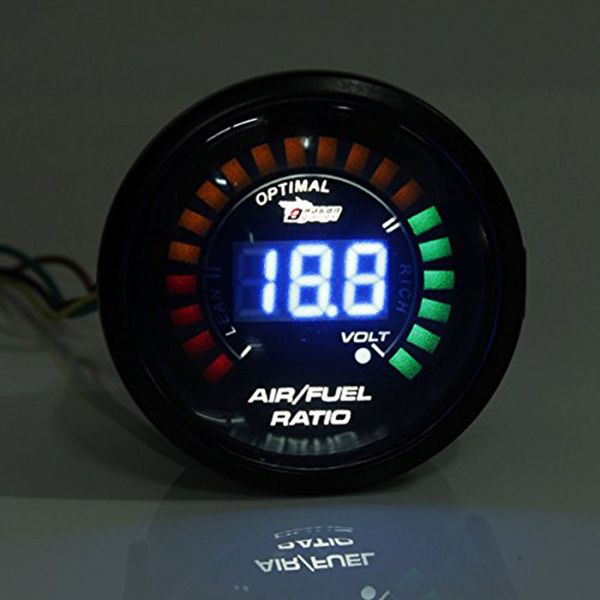 

universal 2'' 52mm auto car air fuel ratio gauge motor afr racing meter monitor blue led digital display 12v smoke lens styling