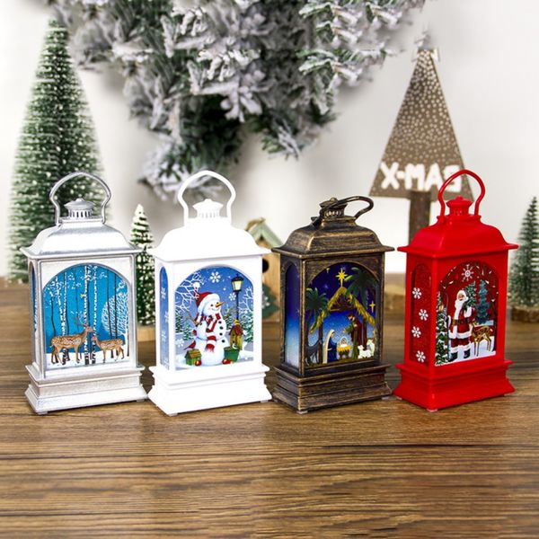 

retro christmas led hurricane lantern decorative holiday lighting table lamp battery operated for indoor festive home bar decor