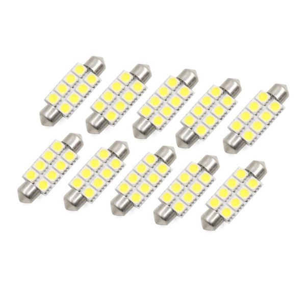 

uxcell 10pcs 40mm warm white 8--smd led festoon dome map light car interior lamp