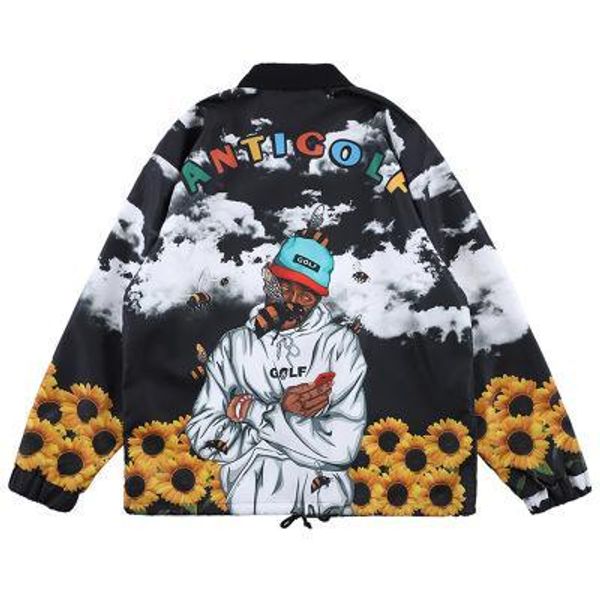 

fashion autumn and winter mens hip hop jacket new arrival cotton printed rapper man jackets mens streetwear jacket, Black;brown