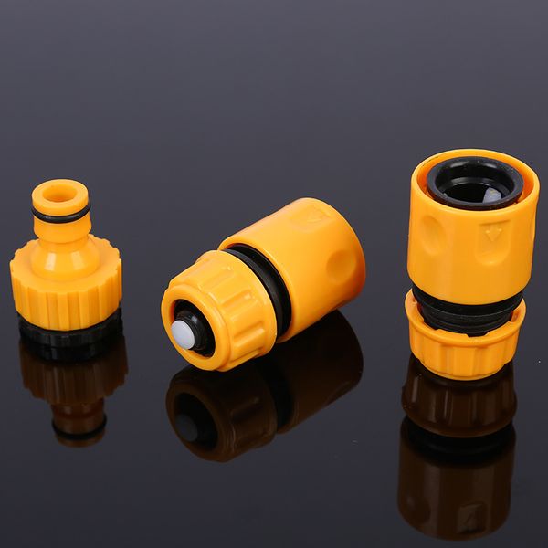 

2020 patio lawn 3pcs fast coupling adapter drip tape irrigation hose connector with 1/2" 3/4"barbed garden water connector irrigation tool