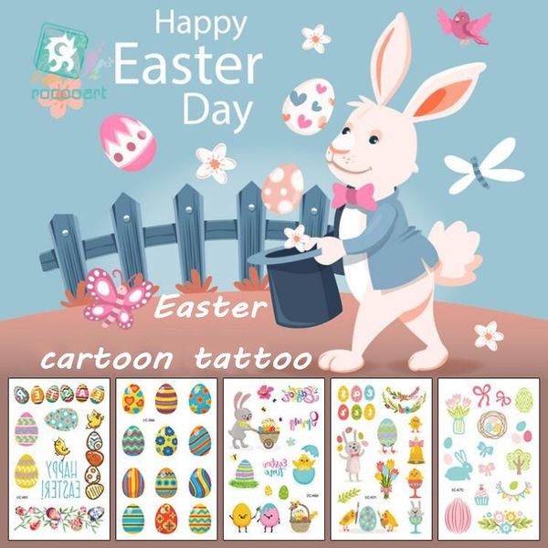 Kinder Ostern Tattoo Party Photo Booth Cartoon Tattoo Aufkleber Party Dekor Kinder Baby Dusche Eenhoorn Party Versorgung 12 Stile