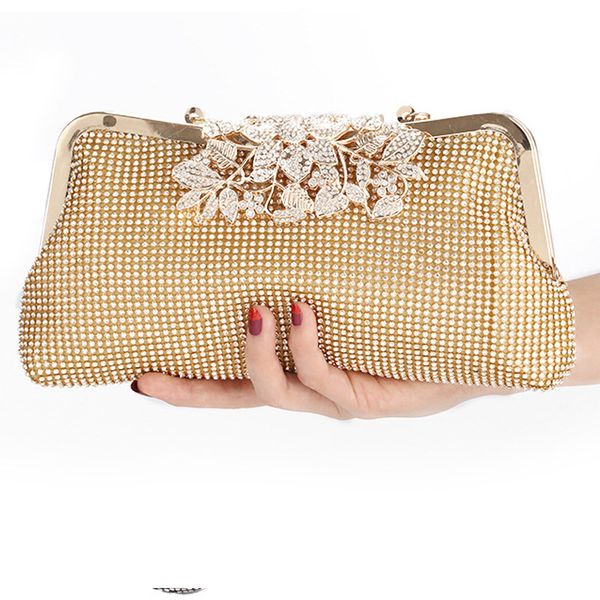 

xiyuan vintage chinese style women gold floral handbags beaded evening purse clutches sequins embroidery metal frame handbag