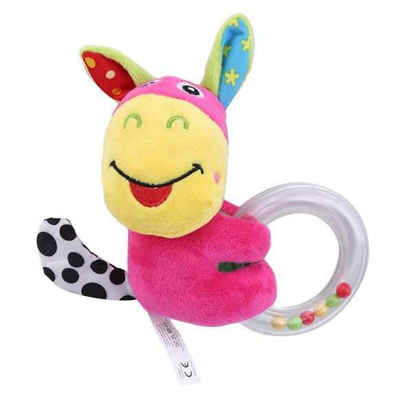 

cute little donkey calf deer plush rattle bell baby cartoon newborn hand grip toy soft portable crib doll selling
