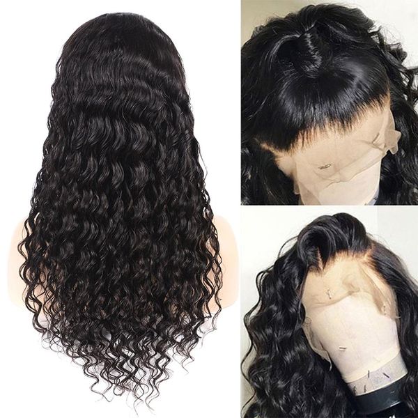 

hair peruvian deep wave lace front human wigs remy human hair wig pre plucked natural black lace wig with baby hair