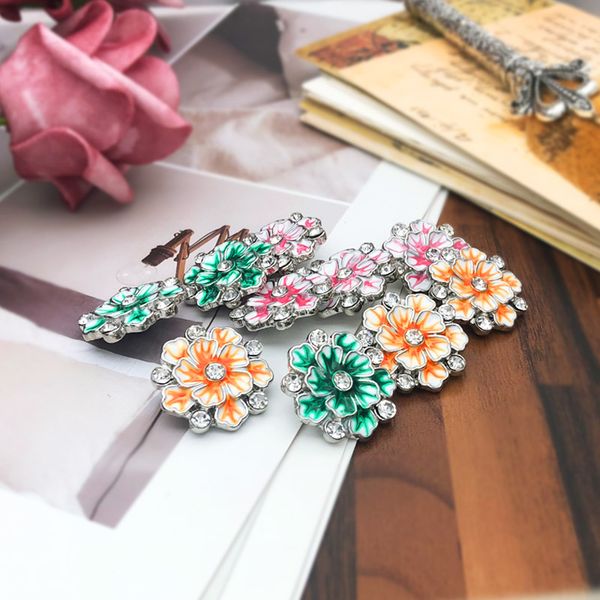 

flower heart w167 crystal 3d 18mm 20mm metal snap button for bracelet necklace interchangeable jewelry women accessorie findings
