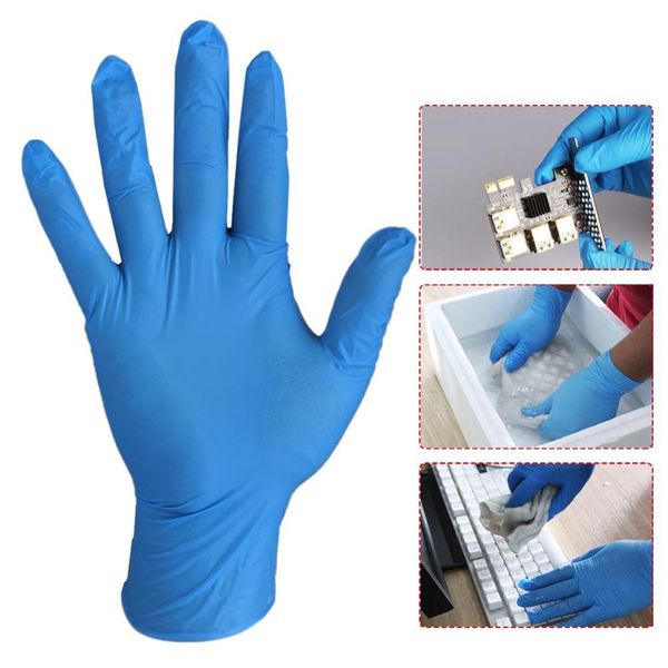 

100 pcs of comfortable rubber disposable mechanical laboratory safety work nitrile gloves blue soft work safety gloves 50 pairs