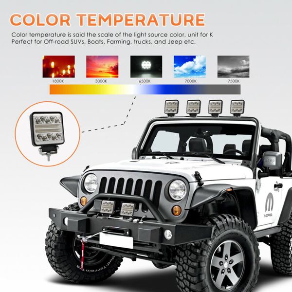 

off-road working lights vehicle car warning 4inch 6000k flashing white