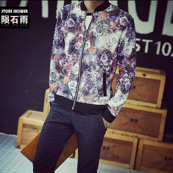 

2020 новый bomber jacket vintage сладкий цветочный воротник для мужчин с длинными рукавами молния куртки пальто куртки, Black;brown