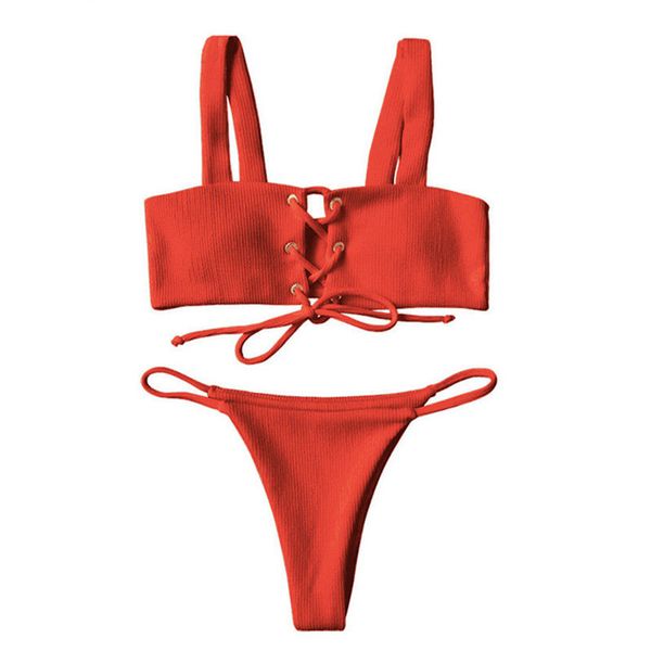 

women bikini ladies bandage push-up padded bra bikini set triangle swimsuit swimwear bathing suit, White;black