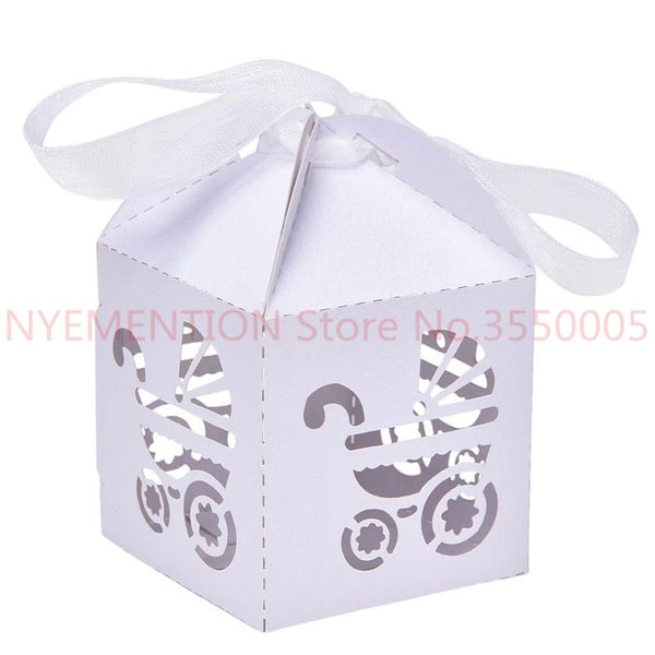 

1000pcs candy boxes with ribbon carriage shape shower favor box for bomboniere wedding party gift holder baby shower anniversary