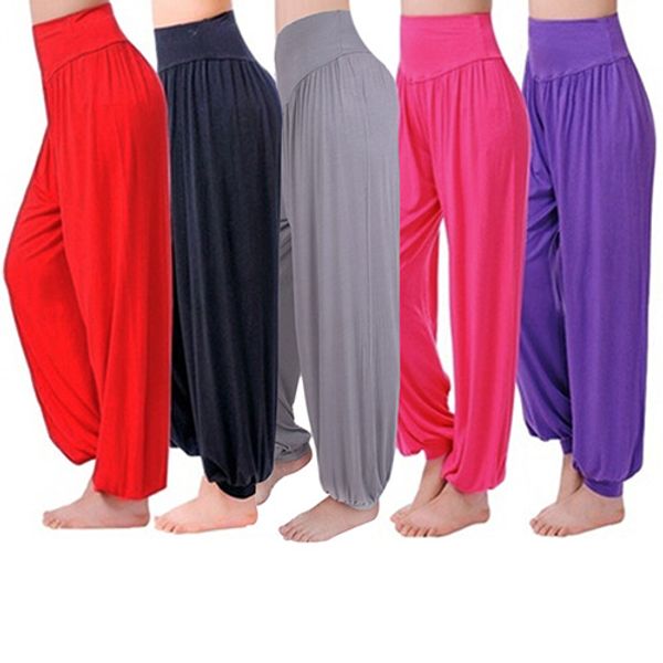 

women's comfy harem loose long pants belly dance boho wide trousers, Black;white
