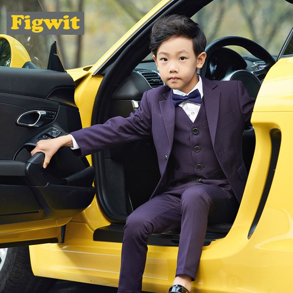 

figwit formal first communion suit set for boys children teenagers teen suits set wedding party age 5 7 9 11 13 years kids suit, Black