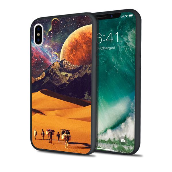 

capa planet desert collage phone case for iphone 11 pro xs max xr 8 7 6s plus 5s se 5 case black soft silicone tpu cover.