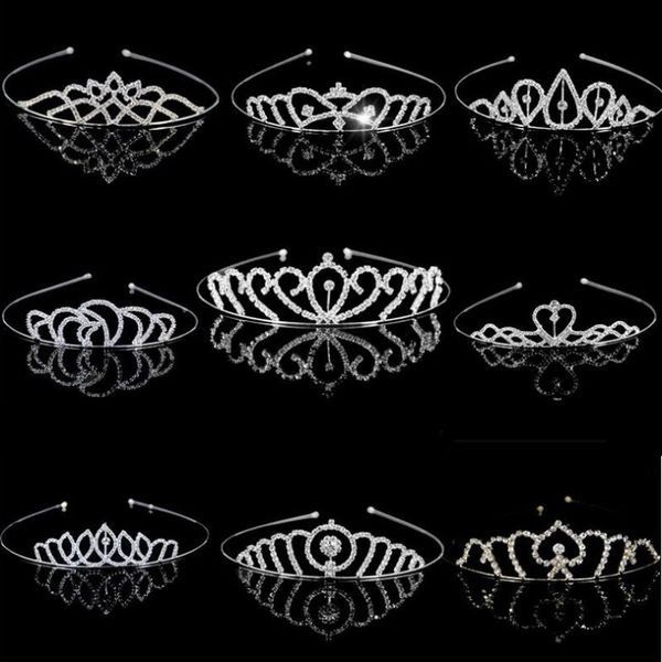 

дешевые свадебные ювелирные изделия волос rhinestone коронки blingbling свадебные головные уборы корона rhinestone диадемы свадебные hairban, Silver