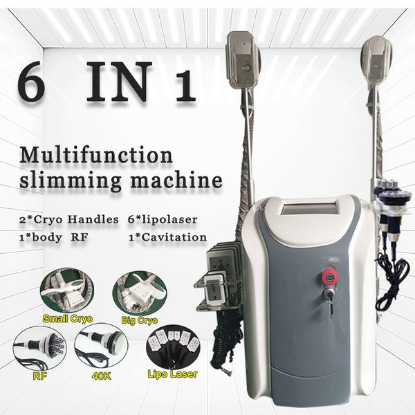 

2020 multifunction cryolipolysis fat e slimming body sculpting machine 2 cryo handles cavitation rf lipolaser salon equipment