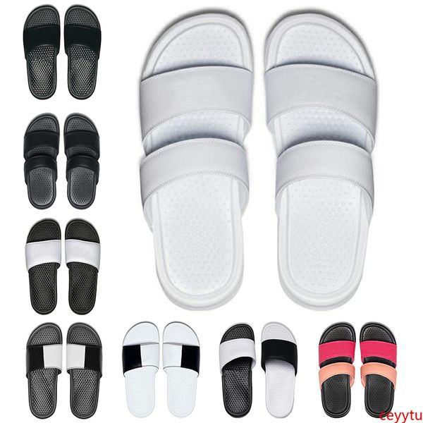 

men women designer slippers benassi summer huaraches slippers black white loafers fashion flats leather luxury slides size5.5-11