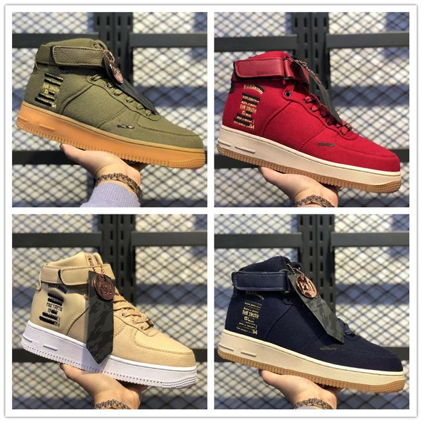 

maharishi x forced 1 high premium running shoes for mens one 1 forced black army green sports sneakers casual trainers 39-45