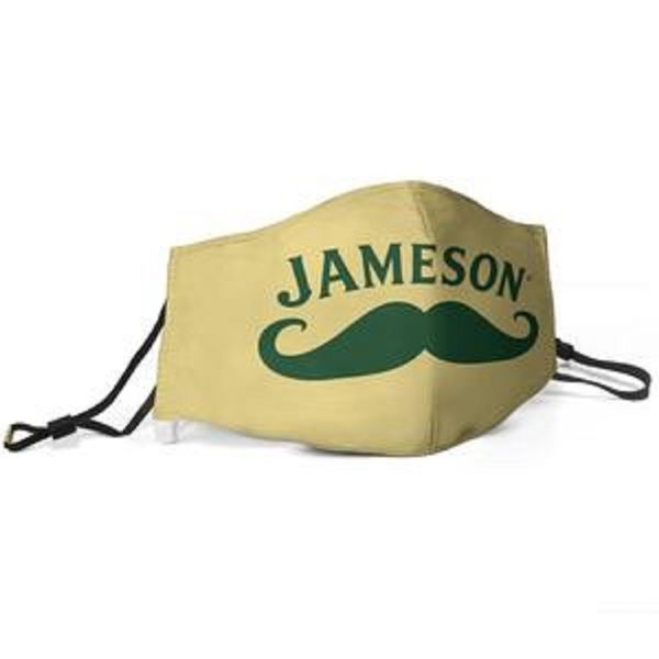 

женщины мужчина маска пыль маски муфельной jameson irish whiskey логотипа отпечатана с регулируемым ушным крючком маской, Silver