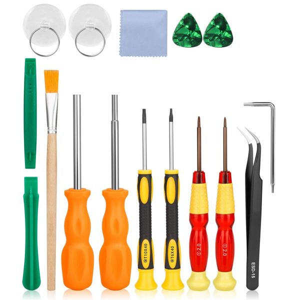 

triwing screwdriver,17 in 1 triwing screwdriver game bit repair tool kit full security for switch joycon wii nes snes ds lite gb