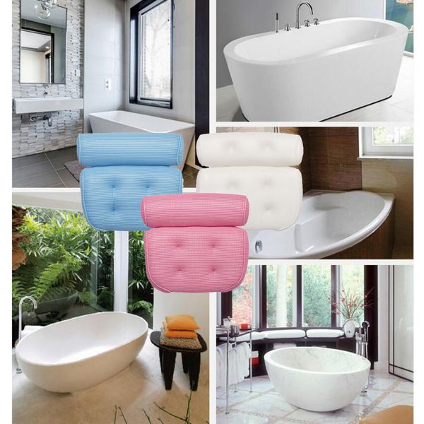 

2pcs bathtub bath pillow non-slip head shoulder neck back rest cushions