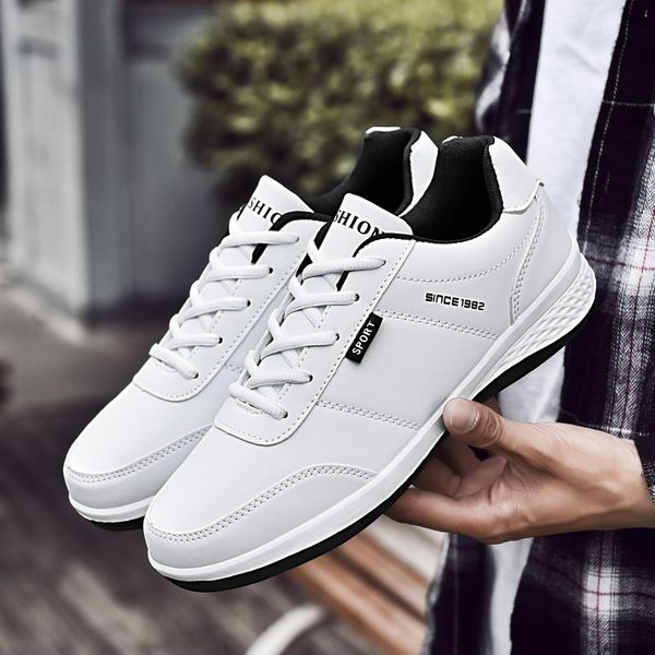 

leather shoes men 2020 casual shoes men sneakers chaussure homme tenis masculino tenis big size 38-45, Black