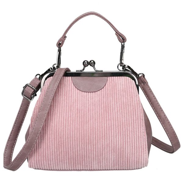 

new-striped corduroy women messenger bags retro shell handbag small shoulder bag tote small clutch handbags