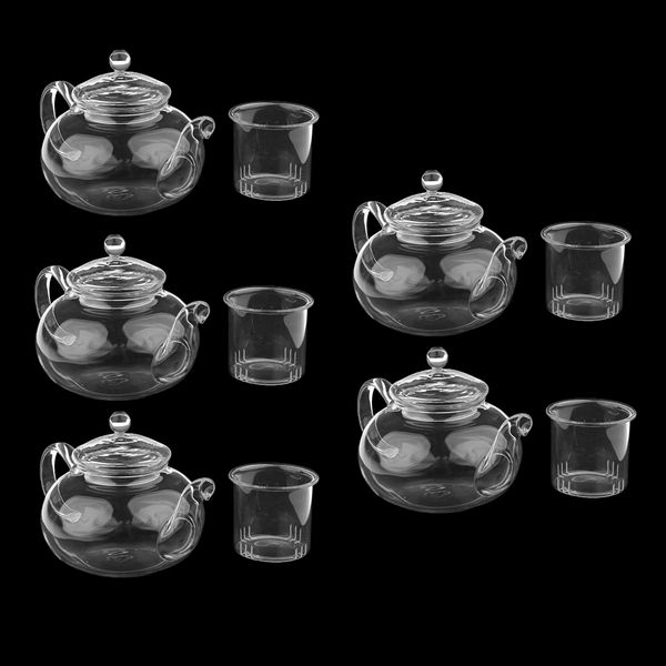 

5pcs glass coffee tea pot resistant teapot infuser filter kitchen tool