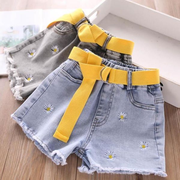 

shorts wholesale children's denim baby girls clothes 2021 summer embroidery design hit pants kids clothing jeans l221, Black