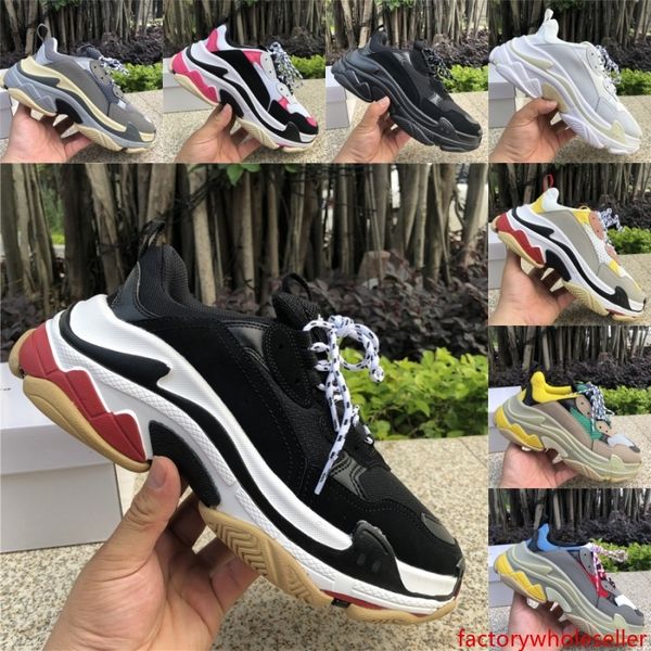 

triple s trainers sneakers split black grey triple white platform casual shoes men women fashion luxury designer shoes