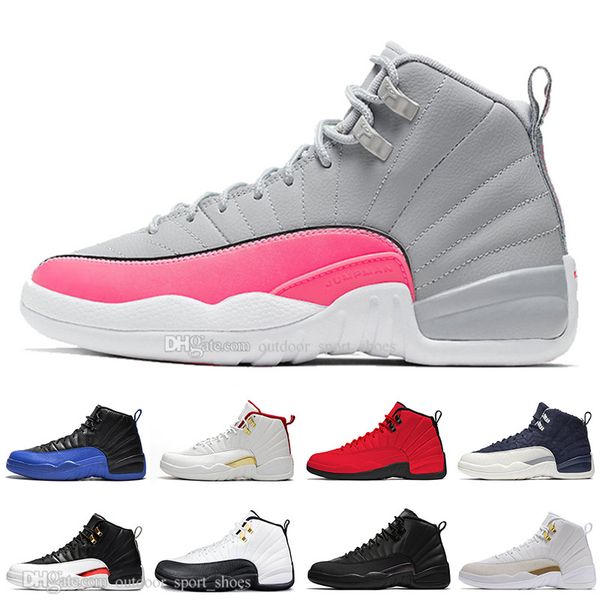 

12s fiba ​​ovo белое обратное такси мужчины баскетбольная обувь колледж военно-морской флот королевский бордо темно-серый wntr мичиган крыль