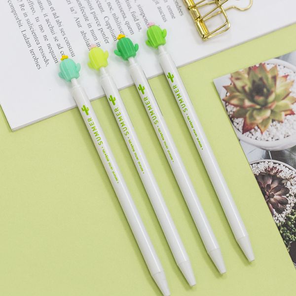 

2 pcs/lot summer cactus gel pen signature pen escolar papelaria school office supply promotional gift