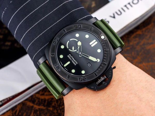 

super 102 montre de luxe 47 мм * 13 мм автоматическое механическое движение часы 316l прекрасный сталь case hd усиленное покрытие, Slivery;brown