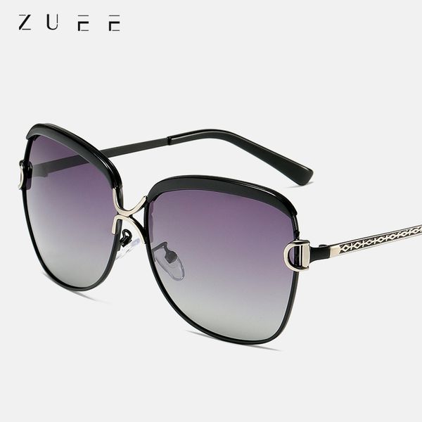

zuee polarized sunglasses women gradient lens round sun glasses square oversize eyewear outdoor driving glasses, White;black