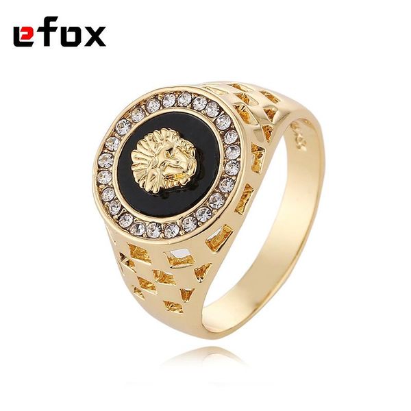 

wholesale- selling cubic zirconia hip hop man ring gold color 18 krgp, Golden;silver