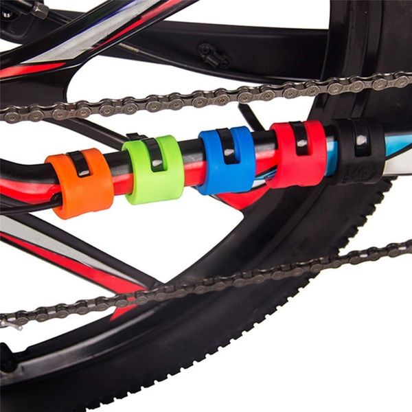 

4 pcs bicycle chain protection shield front rear fork anti-collision rubber protective chain guard protective ring parts kit