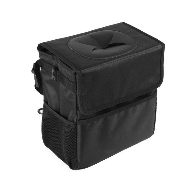 

car trash auto trash bag can car garbage bag can hanging pockets organizer for leakproof black dustbin storage