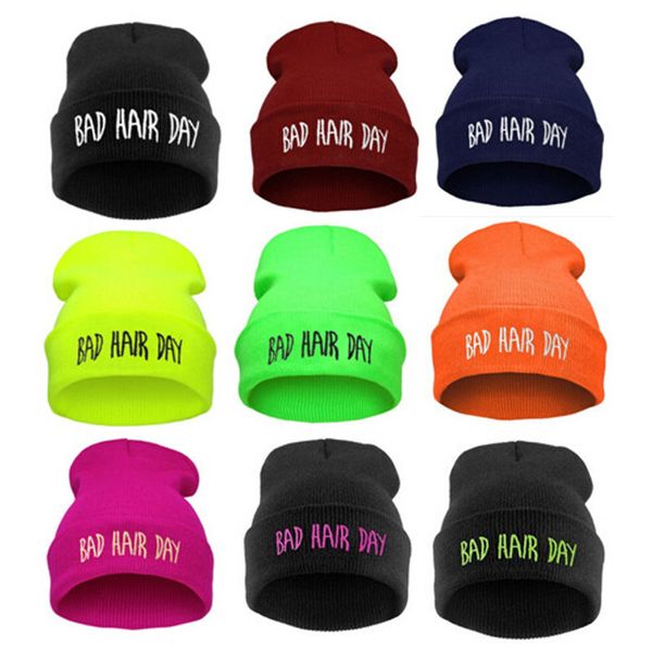 Designer Beanies Bad Hair Day Letters Hats Hip Hop Word Winter Hat