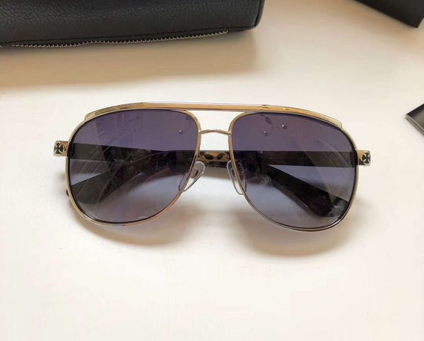 

vintage silver bone pilot солнцезащитные очки серый синий затененные 63мм де люнеты де солей мужчины вс очки новый с коробкой, White;black