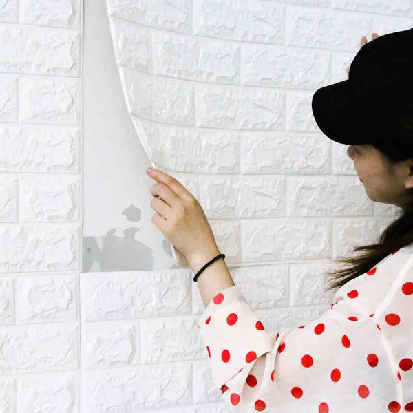 

70x77cm diy brick wall decals 3d self-adhesive wallpaper for bedroom decoration living room wall paper 3d wall stickers for kids room