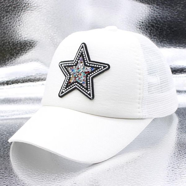

bing yuan hao xuan 2019 summer brand mesh hat net adjustable pentagram kid cap snapback hip hop hat boys girls baseball cap, Blue;gray
