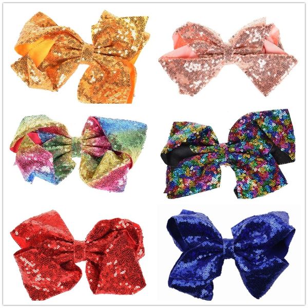 

new baby girls sequins large bowknot hair clips rainbow bows hairpin hairgrip kids headwear barrette hairpins hair accessories