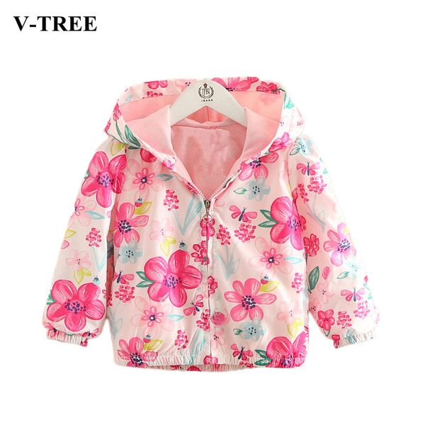 

2018 autumn flower jacket for girls children outerwear winter kids windbreaker toddler hoody coats clothing, Blue;gray