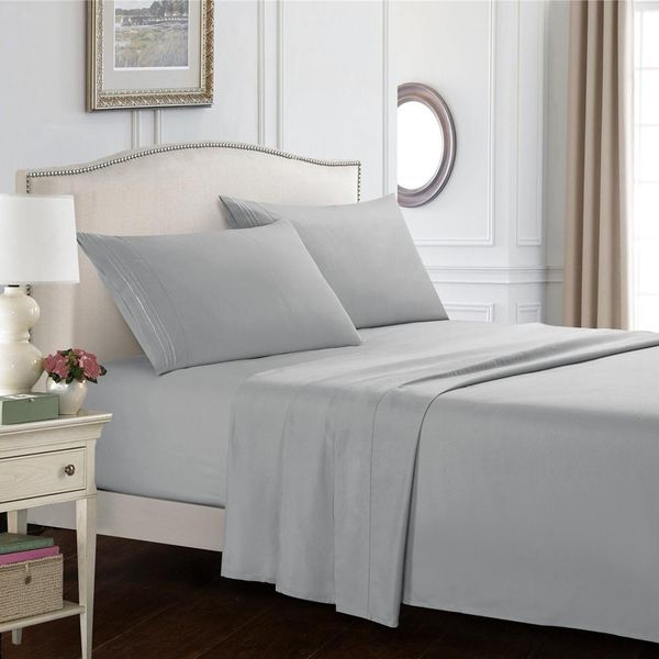 

king bedspread fitted sheet + flat sheets + pillow case 4pcs nordic bed set embroidery bed linen set pure bedding